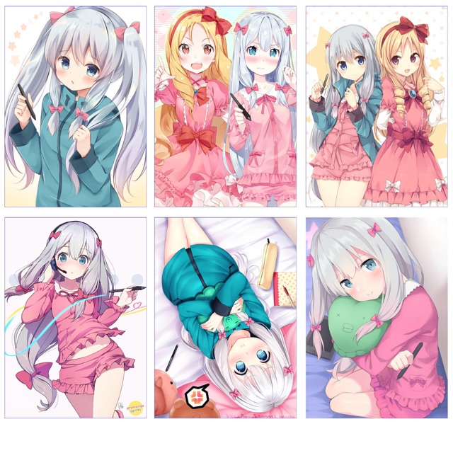 5 tấm Ảnh poster anime sagiri khác ngẫu mãu ngẫu nhiên coa đề cần dán