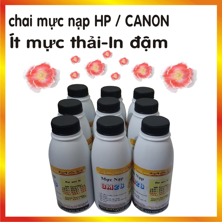 Chai mực nạp máy in HP laserjet pro mfp M227FDW, M227SDN, M203DW, M203DN, M203D mực laser màu đen, in đậm