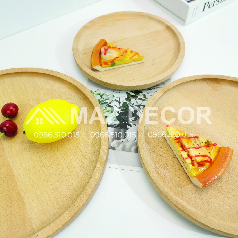 [Giá sỉ] Khay Đĩa gỗ decor nhiều hình dáng, gỗ đẹp, Dĩa gỗ tròn đựng bánh các cỡ giá rẻ