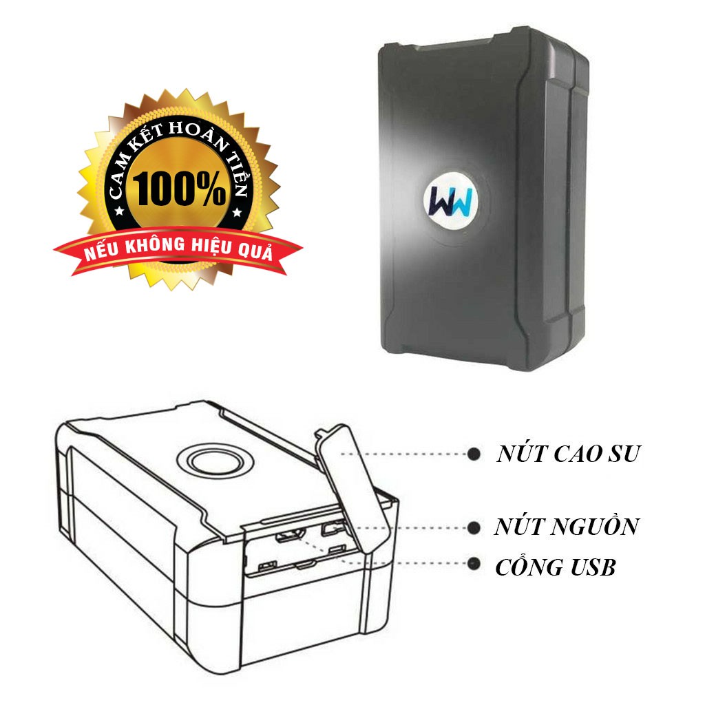 Định vị chống trộm xe máy Ôtô A20, Pin 15 - 20 ngày, Nghe được âm thanh, Không cần lắp đặt