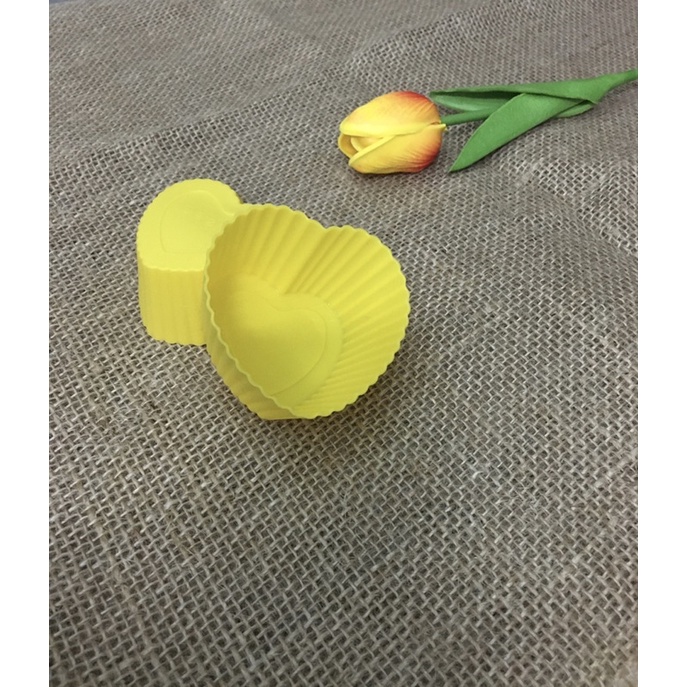 Cốc Silicon Làm Bánh Cupcake Hình Trái Tim Chống Dính