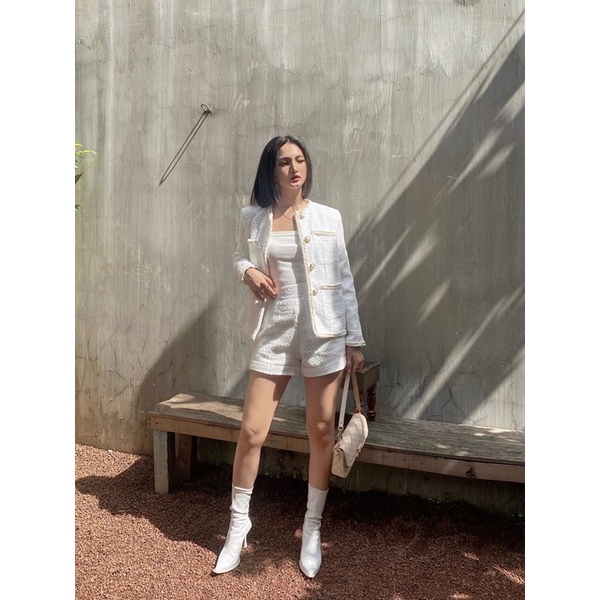WHITELAZZ | Set áo blazer quần shorts - Daisy Tweed Set