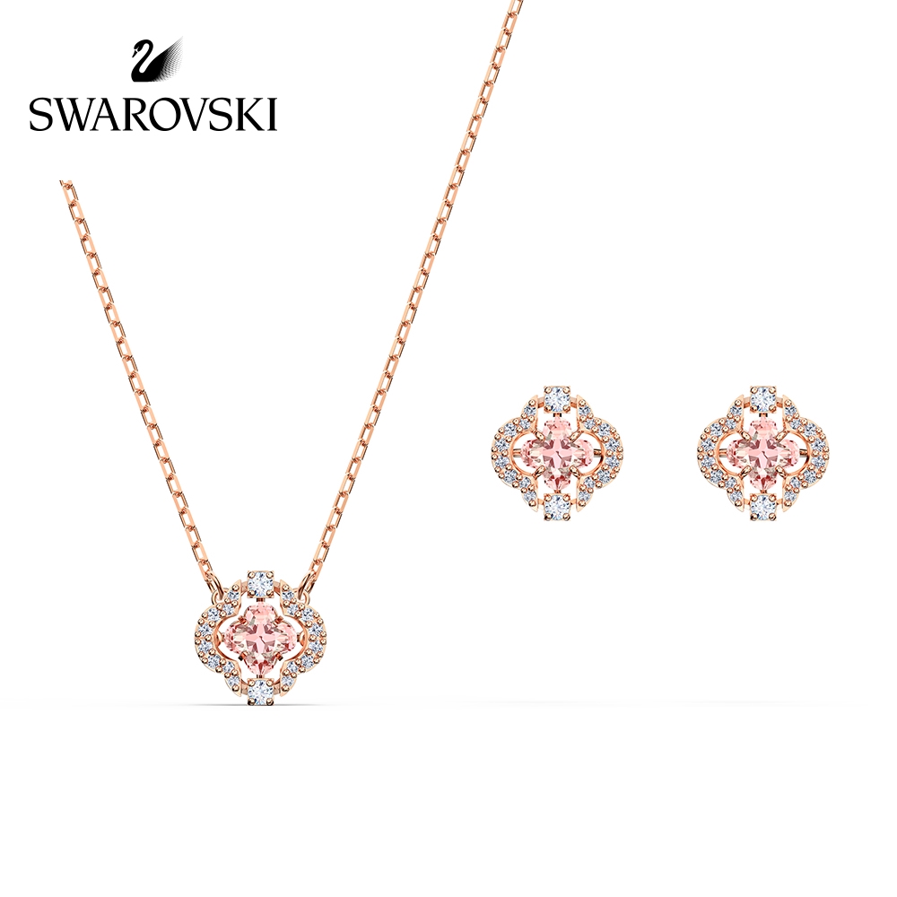 Bộ Vòng cổ + Bông Tai Pha Lê swarovski Hình Trái Tim Lấp Lánh Thời Trang Cho Nữ 5516488
