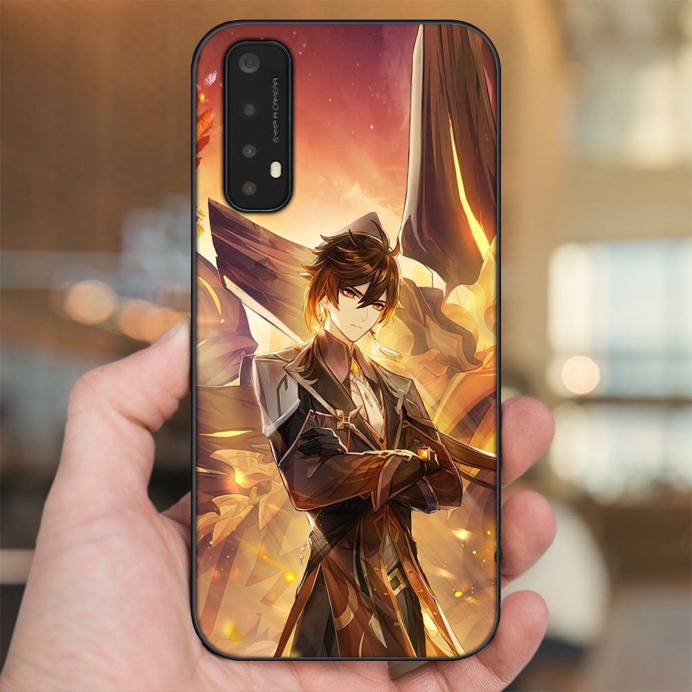 Ốp lưng Realme 7 viền đen in hình Zhongli Genshin Impact