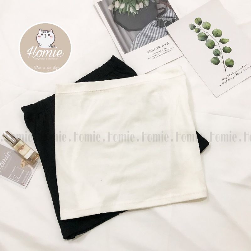 Áo quây ngực cao cấp Homie, áo croptop nữ thun trơn dáng ôm, màu trơn không dây - A8637 | BigBuy360 - bigbuy360.vn