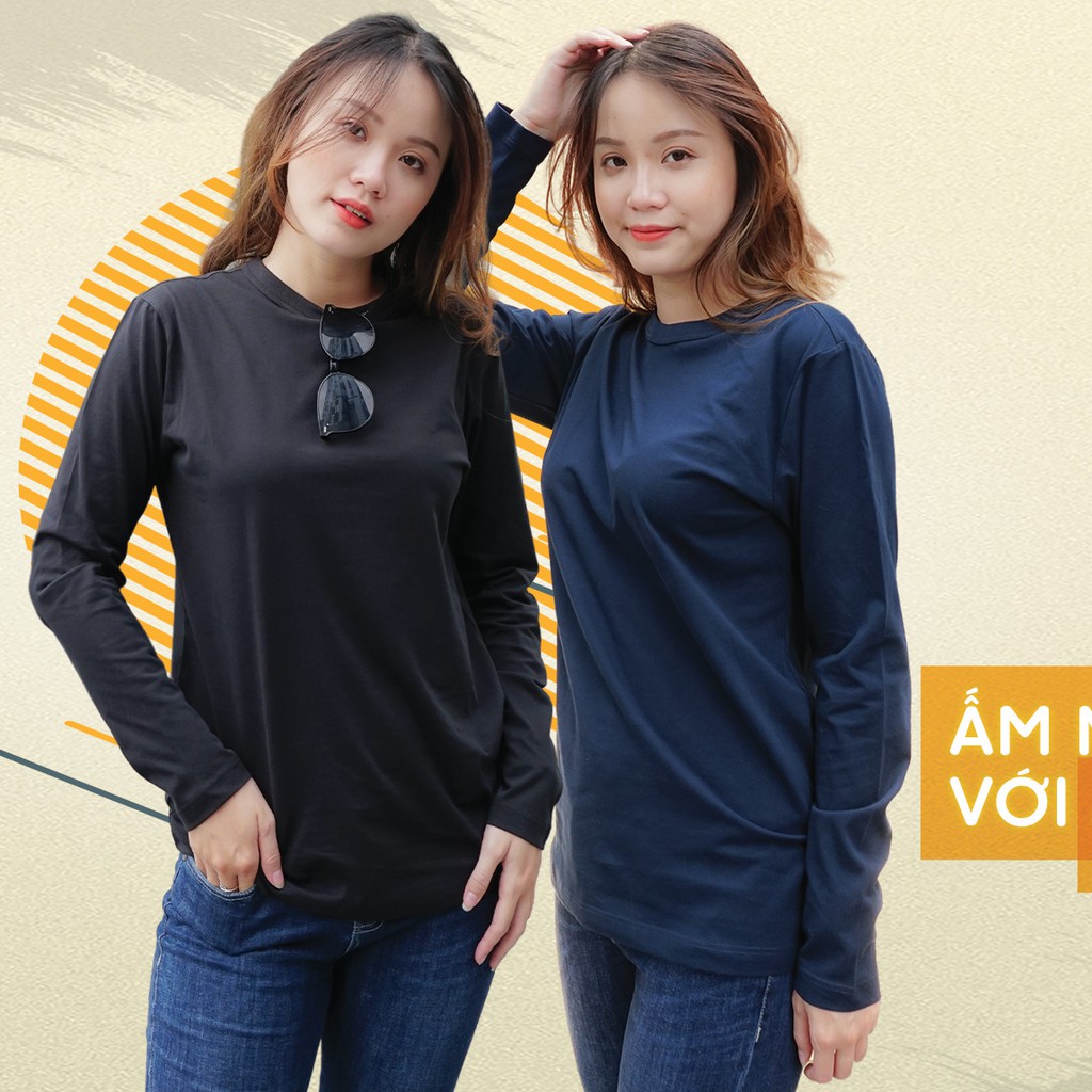 Áo Thun Dài Tay Gold Rhino 100% Cotton Kháng Khuẩn Siêu Mềm Mịn Unisex Dáng Suông VNXK Nhật Bản Màu Trắng Siêu Bền Đẹp