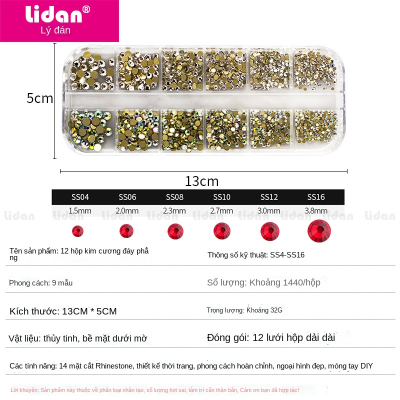 Set Đá Chân Bằng 12 khay !Trang Trí Móng