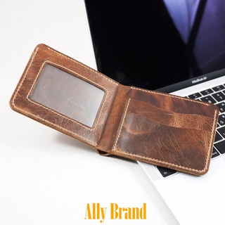 Ví Da Nam Ally Brand Da Bò Pullup Wax Handmade