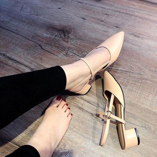 GIÀY CAO GÓT 3P DÂY QUAI SAU MŨI NHỌN -ly kho giày xinh (tặng kèm nước hoa mini)