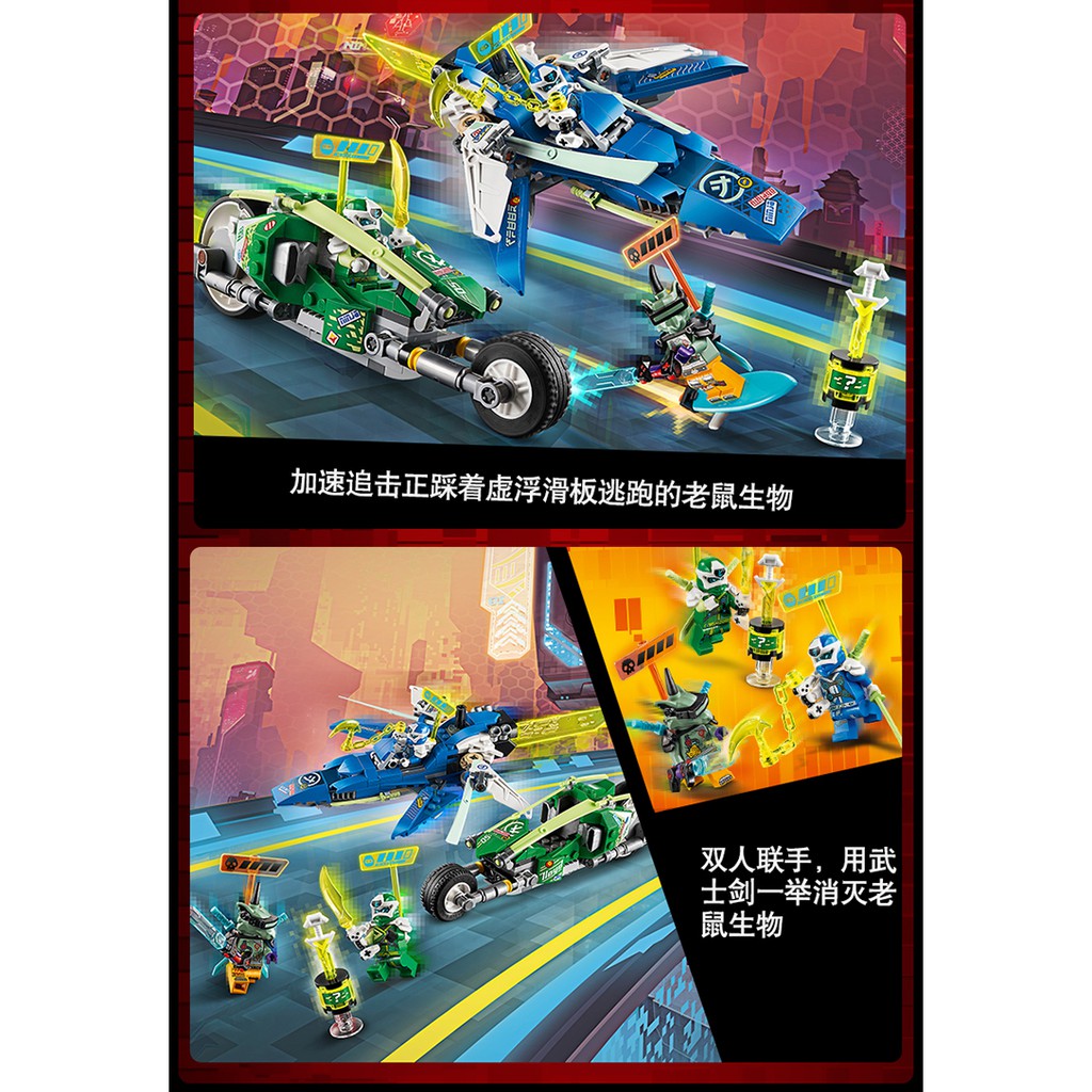 Đồ chơi lắp ráp Lari 11486 Lego Ninjago Xe Đua Tốc Độ Của Jay Llloyd Xếp Mô Hình logo Minifigures Ninja season phần 12