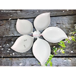 Bộ đồ ăn Bát Tràng lá trầu to