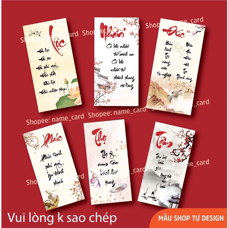 Lì xì tết 2024, Bao lì xì thư pháp rẻ đẹp shop tự thiết kế chia đều các mẫu