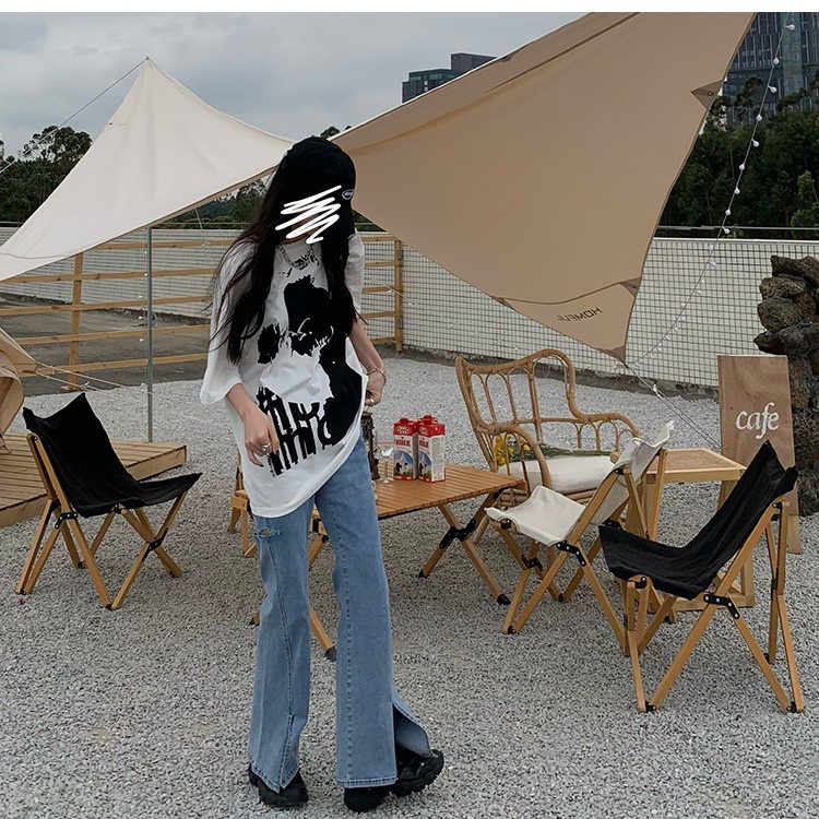 Áo thun tay ngắn cổ tròn phong cách mùa hè Hàn Quốc