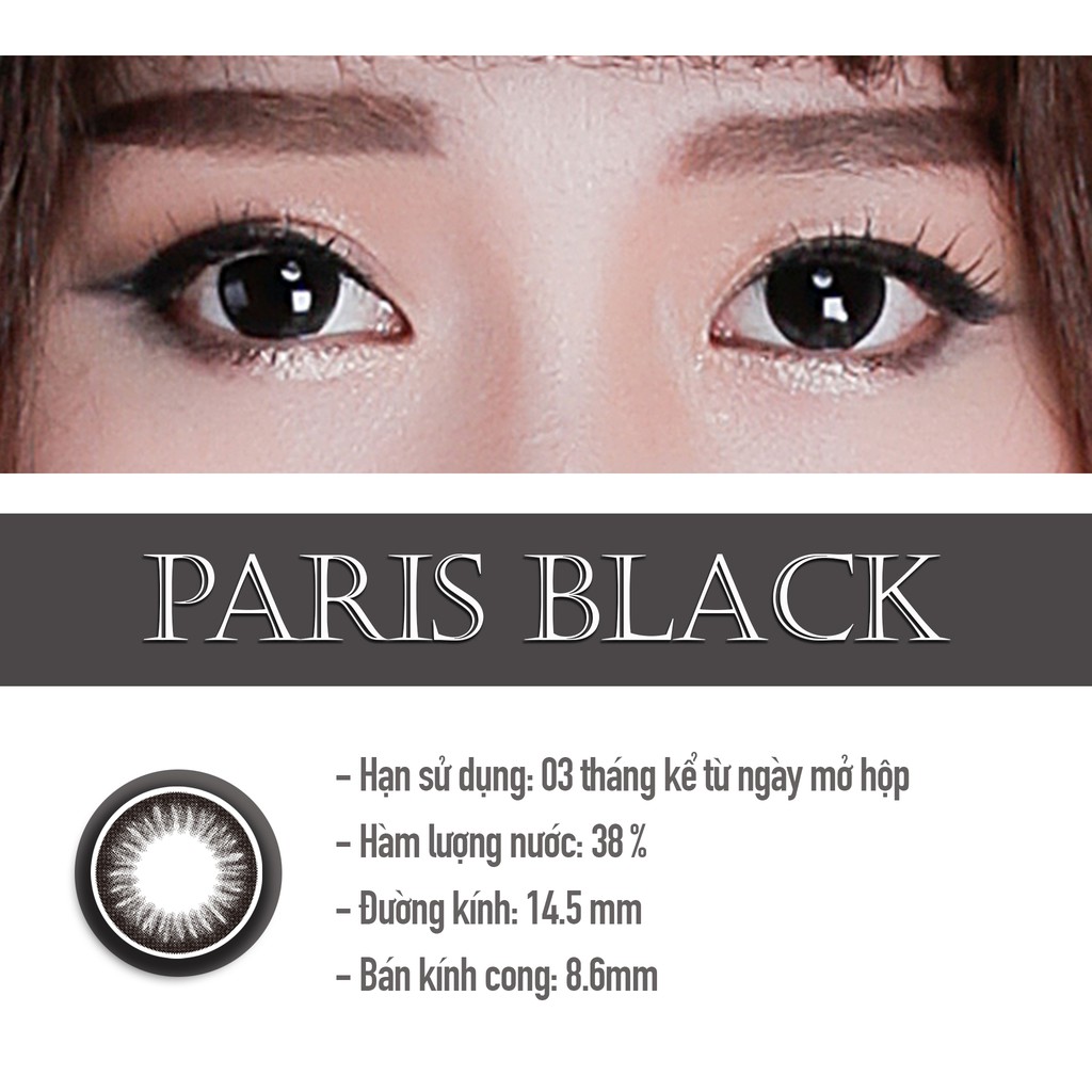 Kính áp tròng màu dùng 3 tháng Eye Secret Contact Lens - PARIS BLACK