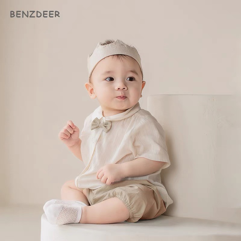 Set Bộ Đũi Cổ Sen Bé Trai 10-20kg 100% Ảnh Thật Áo Chất Đũi Tơ Phối Quần Đũi Caro Cổ Nơ, Đồ Bộ Bé Trai - AN.KID