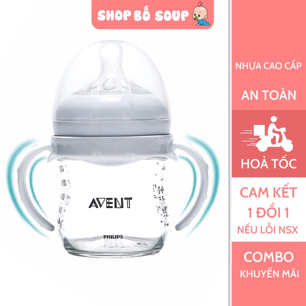 Tay cầm bình sữa Avent Natural Cổ Rộng Shop Bố Soup