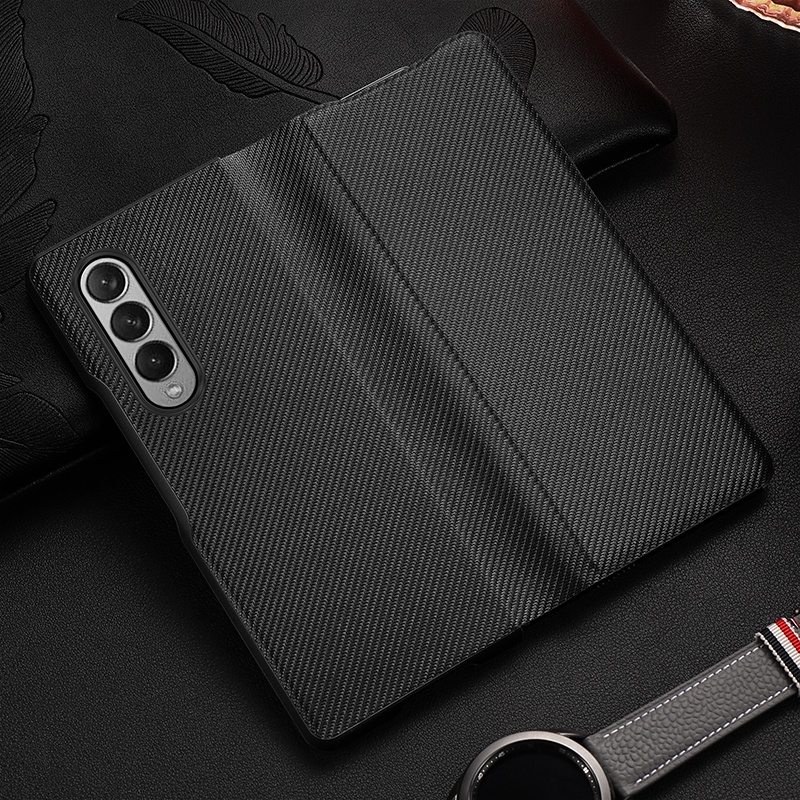 Ốp Điện Thoại Da PU Sợi Carbon Dạng Gập Chống Sốc Cho Samsung Galaxy Z Fold4 2022 5G Galaxy Z Fold 4 Z Fold3