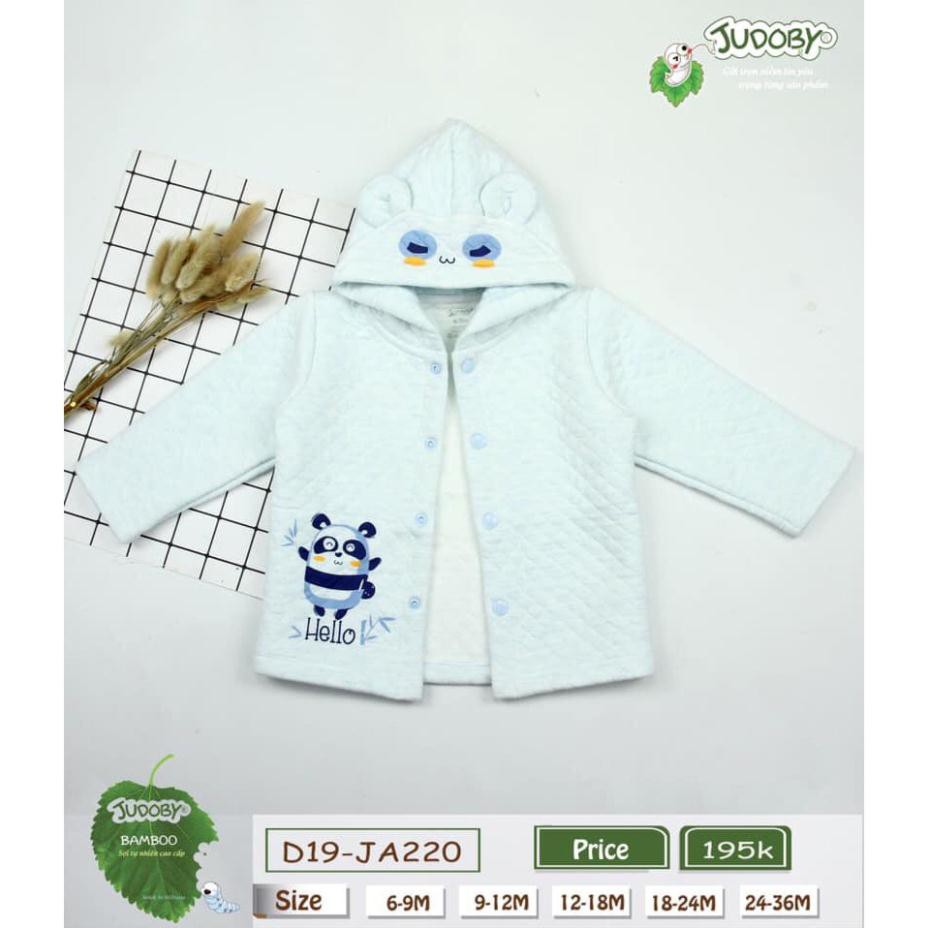 Judoby - Áo khoác trần bông dày dặn cài cúc, có mũ cho bé 9-36m