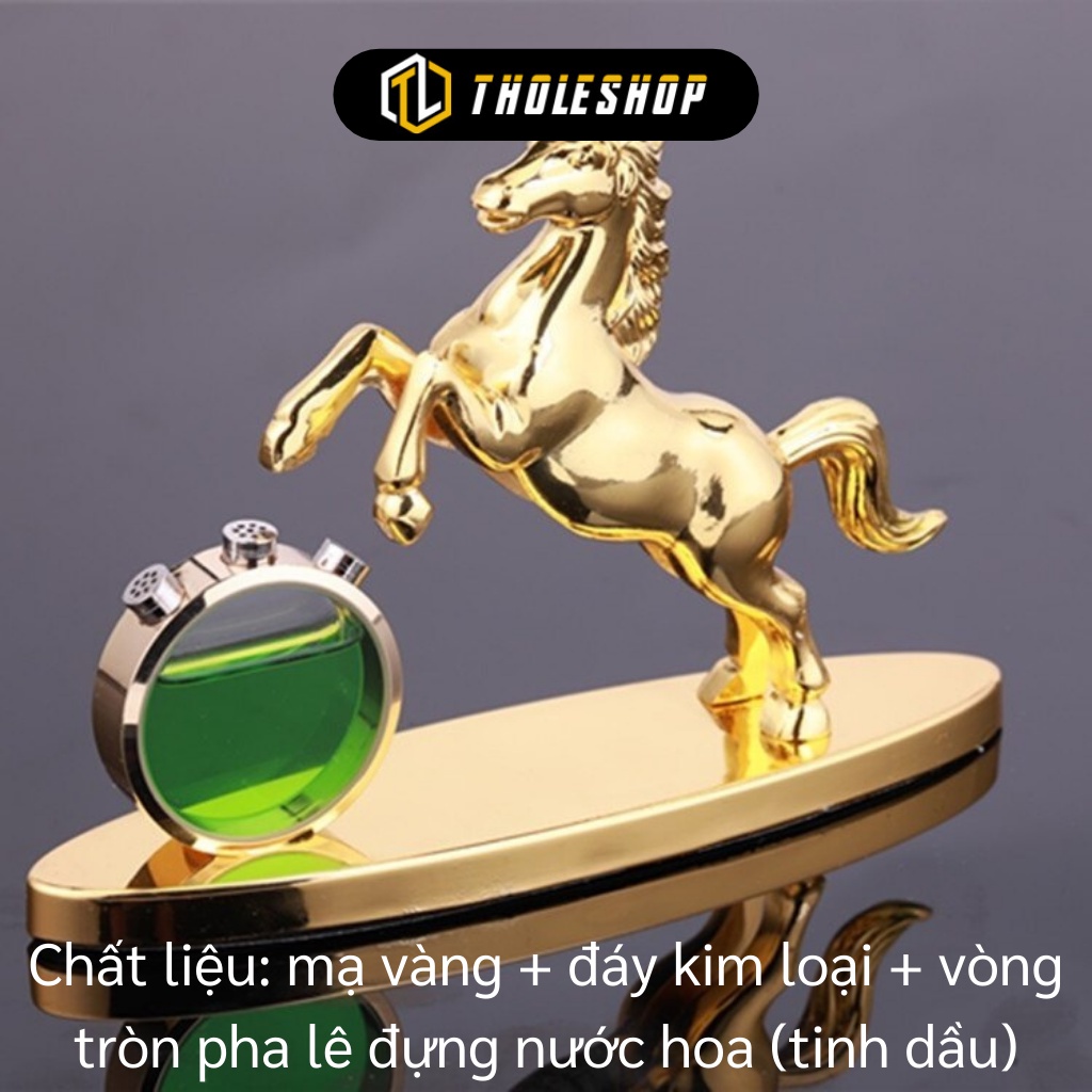 Tượng Nước Hoa - Tượng Ngựa Vàng Phong Thủy Trang Trí  Có Nước Hoa Khử Mùi Xe Hơi 8313