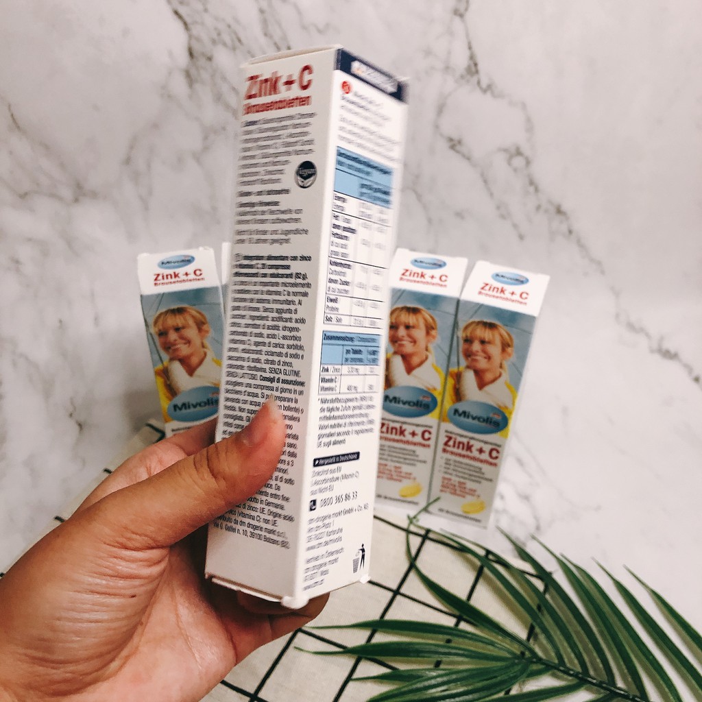 Viên sủi bổ sung Kẽm & Vitamin C Mivolis Zink + C Brausetabletten 82g - Hàng xách tay Đức chính hãng 100% | BigBuy360 - bigbuy360.vn