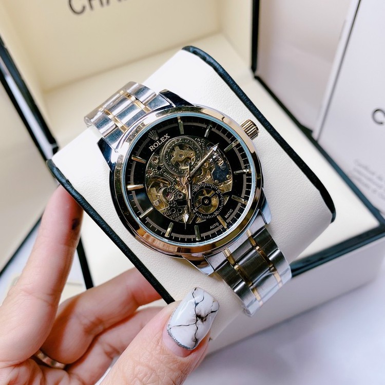 Đồng hồ cơ Rolex Nam dây thép không gỉ, bảo hành 12 tháng - Đồng hồ rolex MTP-STORE MTP-STORE