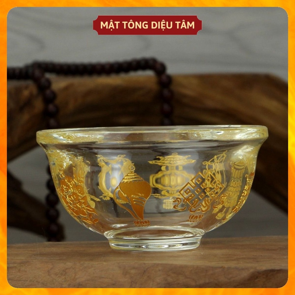 Đồ thờ cúng- Bát pha lê đựng nước, chén đựng nước hoặc để vật phẩm Phật giáo, tâm linh, phong thủy, thờ cúng, trận pháp