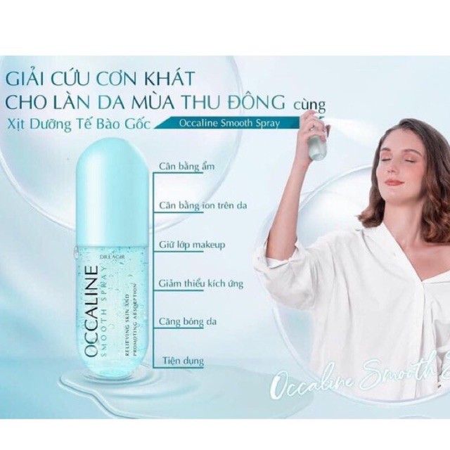 [tặng 1 nạ thủy tinh] XỊT KHOÁNG DƯỠNG CĂNG BÓNG TẾ BÀO GỐC DR.LACIR - khóa nền sau make up