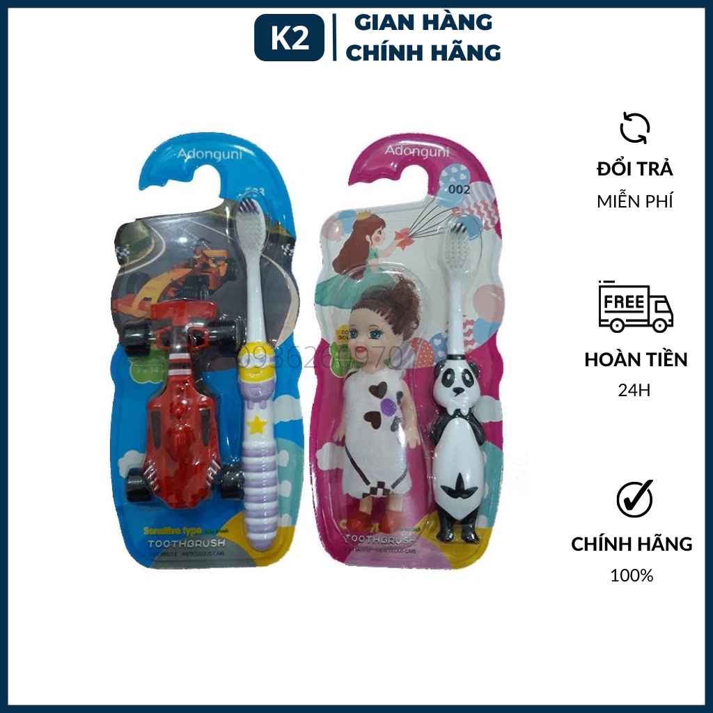 HỘP 12 CÁI Bàn chải đánh răng cho bé minion lông mềm, tặng kèm búp bê