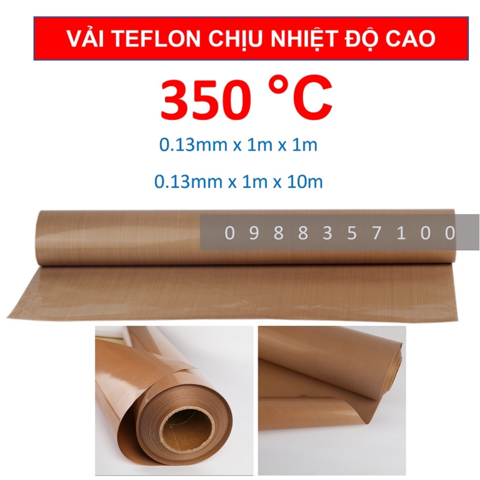 [1m x 1m] Vải chịu nhiệt độ cao TEFLON, vải chống cháy máy hàn nhiệt