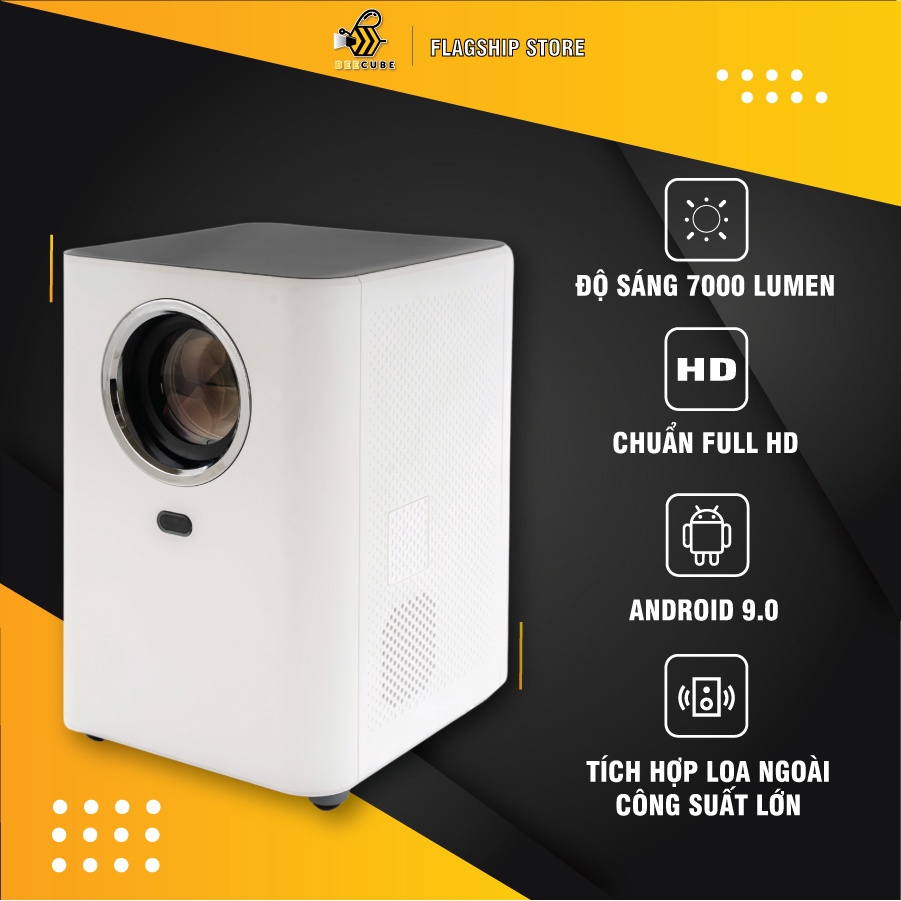 Máy Chiếu Mini Beecube Xtreme Chiếu Độ Phân Giải Full HD- Hỗ Trợ Đầu Vào 4K- Bảo Hành Chính Hãng 12 Tháng