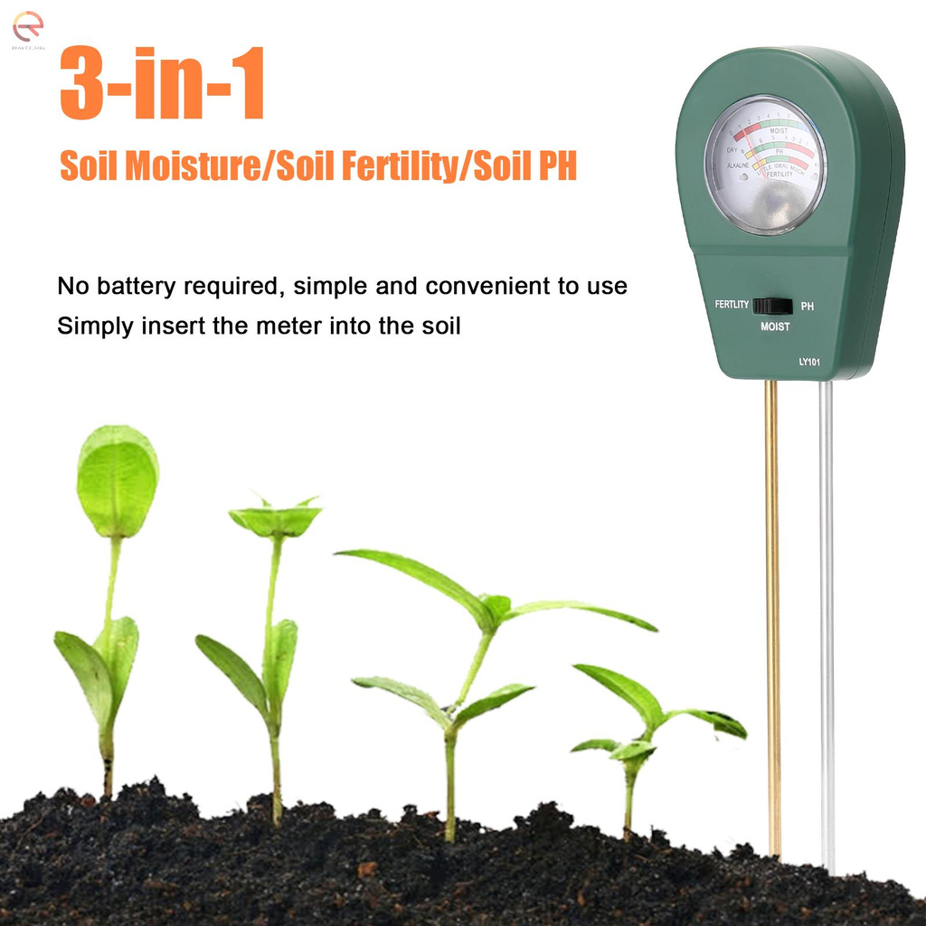 Soil Moisture/Soil Fertility/Soil PH 3-in-1 Soil PH Meter Soil Detector PH Tester Garden Flowers Soil Moisture Sensors