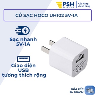 Củ sạc Hoco UH102 5V 1A - Cốc sạc vuông mini, thiết kế nhỏ gọn, chân dẹt chuẩn cục sạc