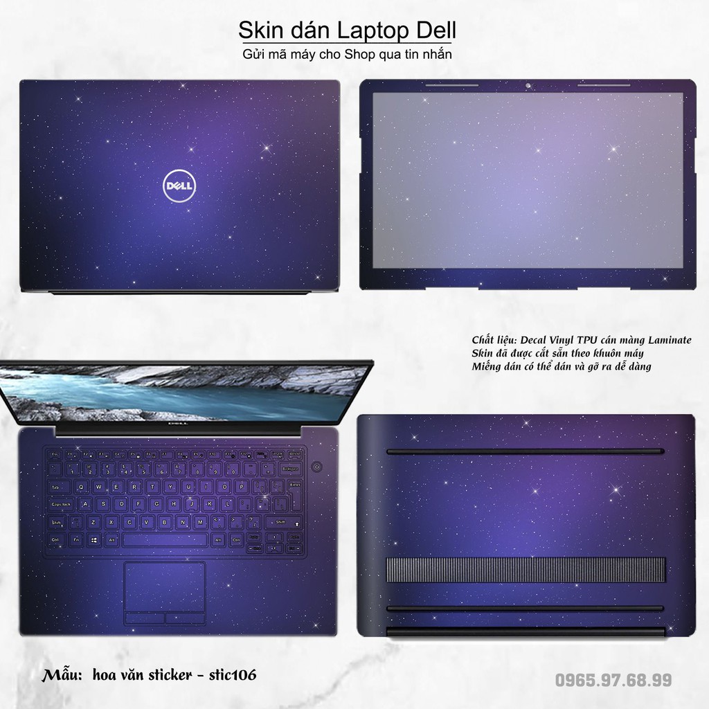 Skin dán Laptop Dell in hình Hoa văn sticker _nhiều mẫu 18 (inbox mã máy cho Shop)