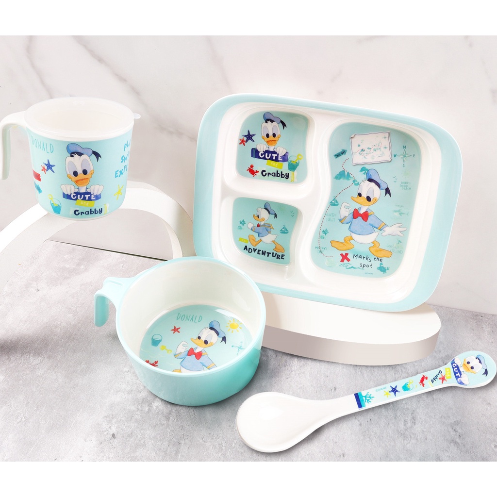 Set dụng cụ ăn Melamine chịu nhiệt Disney 4 món cho bé