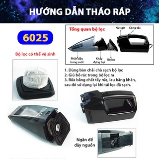 Máy hút bụi dùng cho ô tô coido 6025 - ảnh sản phẩm 6