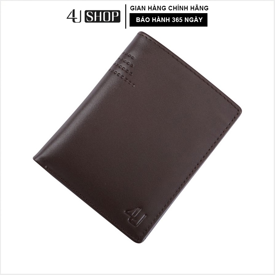 Bóp ví nam da bò thật 4U dáng đứng cao cấp, đựng tiền và thẻ FB203