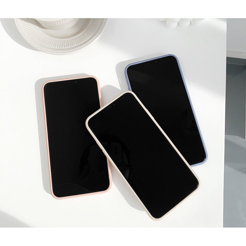 Ốp điện thoại bằng silicon màu trơn đơn giản bảo vệ camera cho iPhone 11/11Pro 11Pro Max X XR XS XS MAX 7 8 Plus
