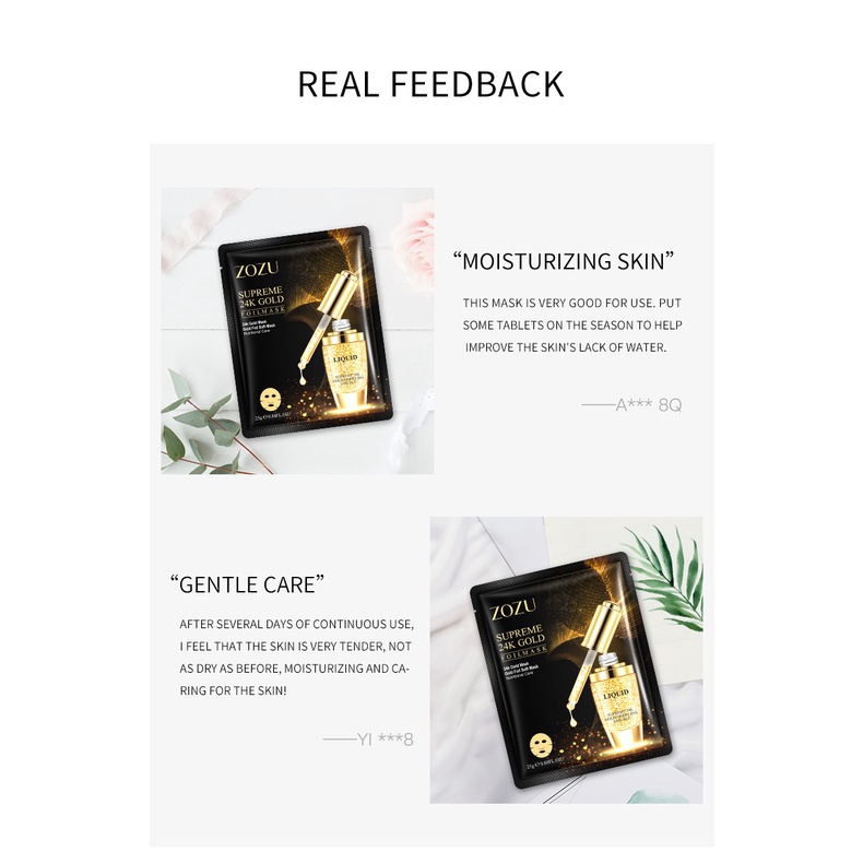 Mặt Nạ Tinh Chất Lá Vàng 24K ZOZU Hydrat Hóa Da