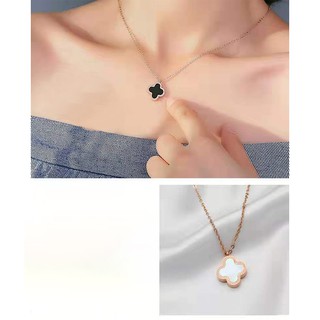 Dây Chuyền Mạ Vàng 18k Mặt Hình Cỏ Bốn Lá Thời Trang Cho Nữ