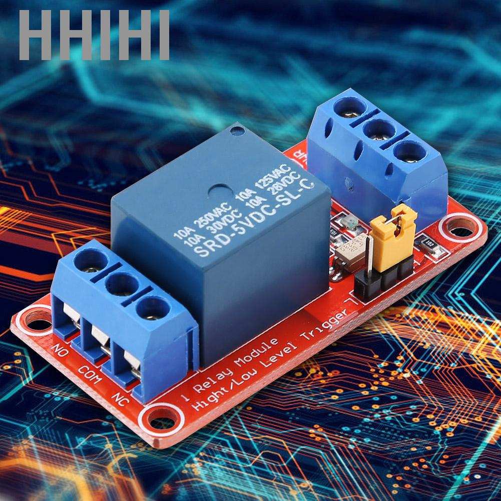 Hhihi 1 Channel Optocoupler Relay Module Board High & Low Trigger 5V/12V/24V 