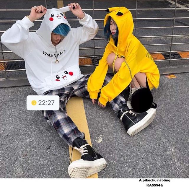 Áo hodei mũ pikachu -KA