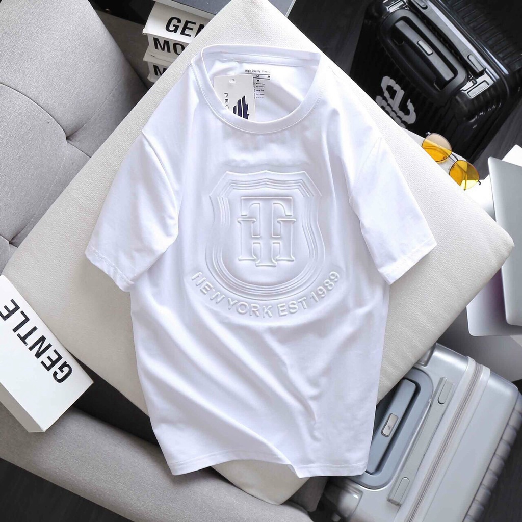 Áo thun nam cố tròn logo dập nối  Cotton xuất xịn, chuẩn form,trẻ trung-năng động