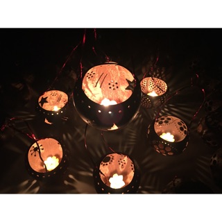 Set 5 lồng đèn gáo dừa thủ công