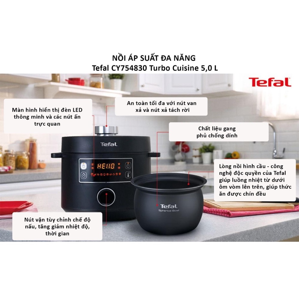 Nồi nấu đa năng Tefal CY754830 Turbo Cuisine 5,0 L