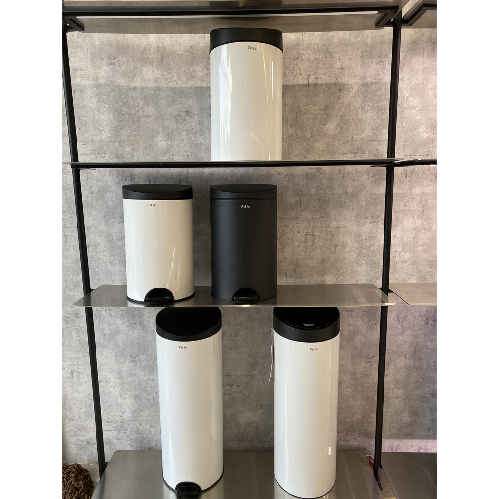 Thùng rác inox fitis đạp tròn 12L