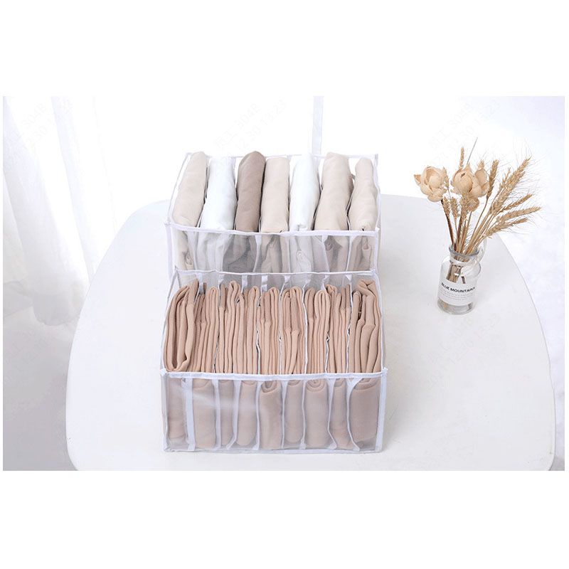 6/7 Grids Clothes Jeans Pants Storage Bag Drawer Mesh Divider Organizer Boxes