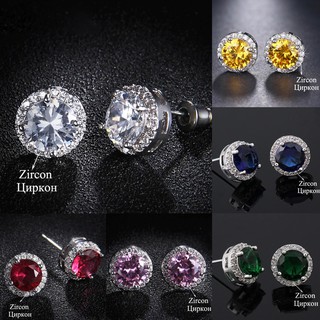 Earrings classic wild round color zircon earrings ladies fashion accessories wholesale
