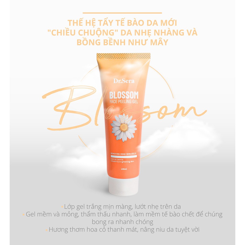 Gel tẩy tế bào chết - se khít lỗ chân lông - ngừa mụn viêm - làm dịu da chiết xuất hoa cỏ  DrSera Blossom Face Peeling