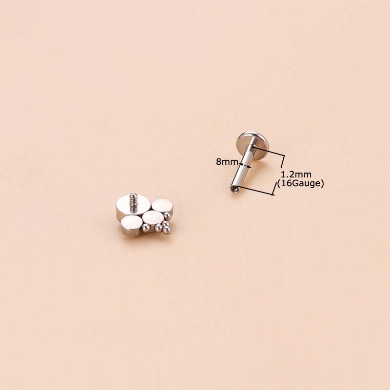1 Khuyên Xỏ Cơ Thể Bằng Thép Không Gỉ 16Gauge Labret Opal17
