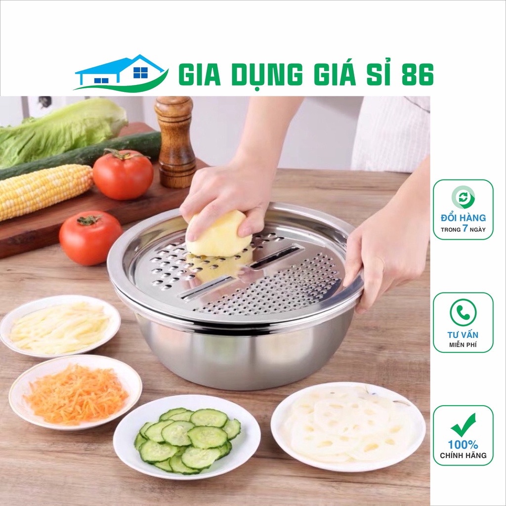 Bộ nạo rau củ 3 món inox-Dụng Cụ Nạo Rau Củ Quả Đa Năng Nhật Bản